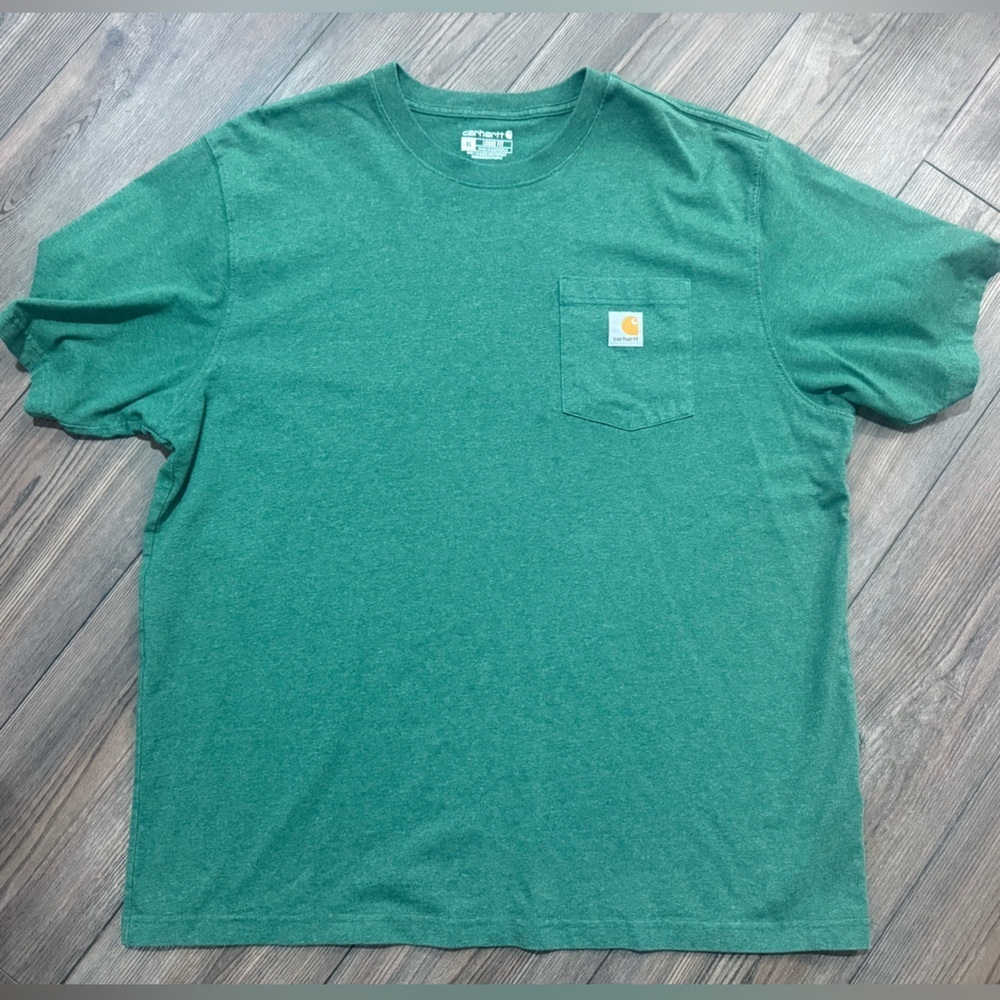 Carhartt K87 Work Wear Loose Fit Pocket Tee Hunter Green Mens XL Heavy Duty
